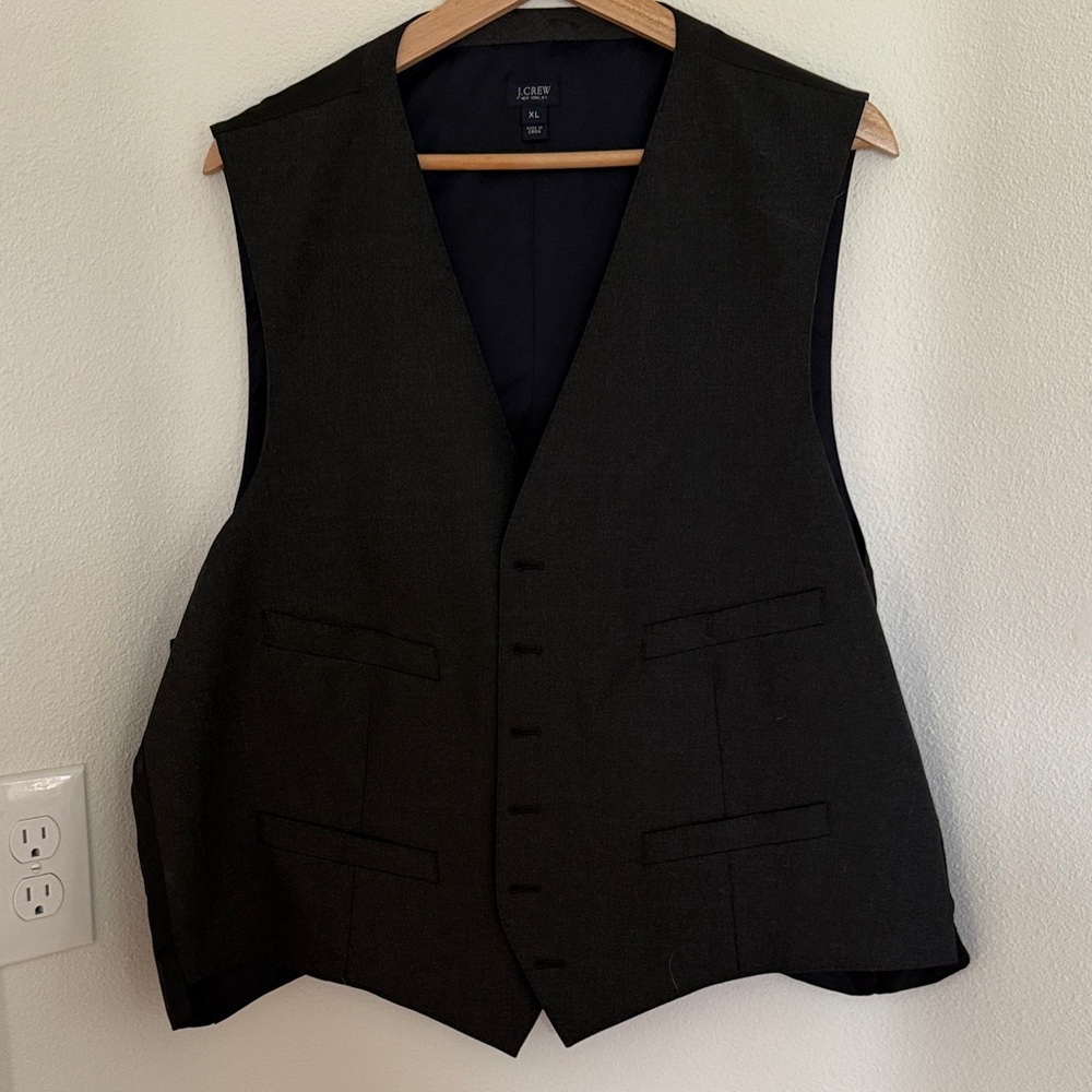 J. Crew Men's Black Suit Vest